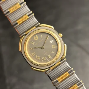 Vintage Charles Jourdan Quartz Watch Two-Tone Roman Numeral Date Display Dress Watch