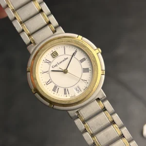 Vintage Guy Laroche Swiss Quartz Watch Two-Tone Roman Numeral Date Dress Watch