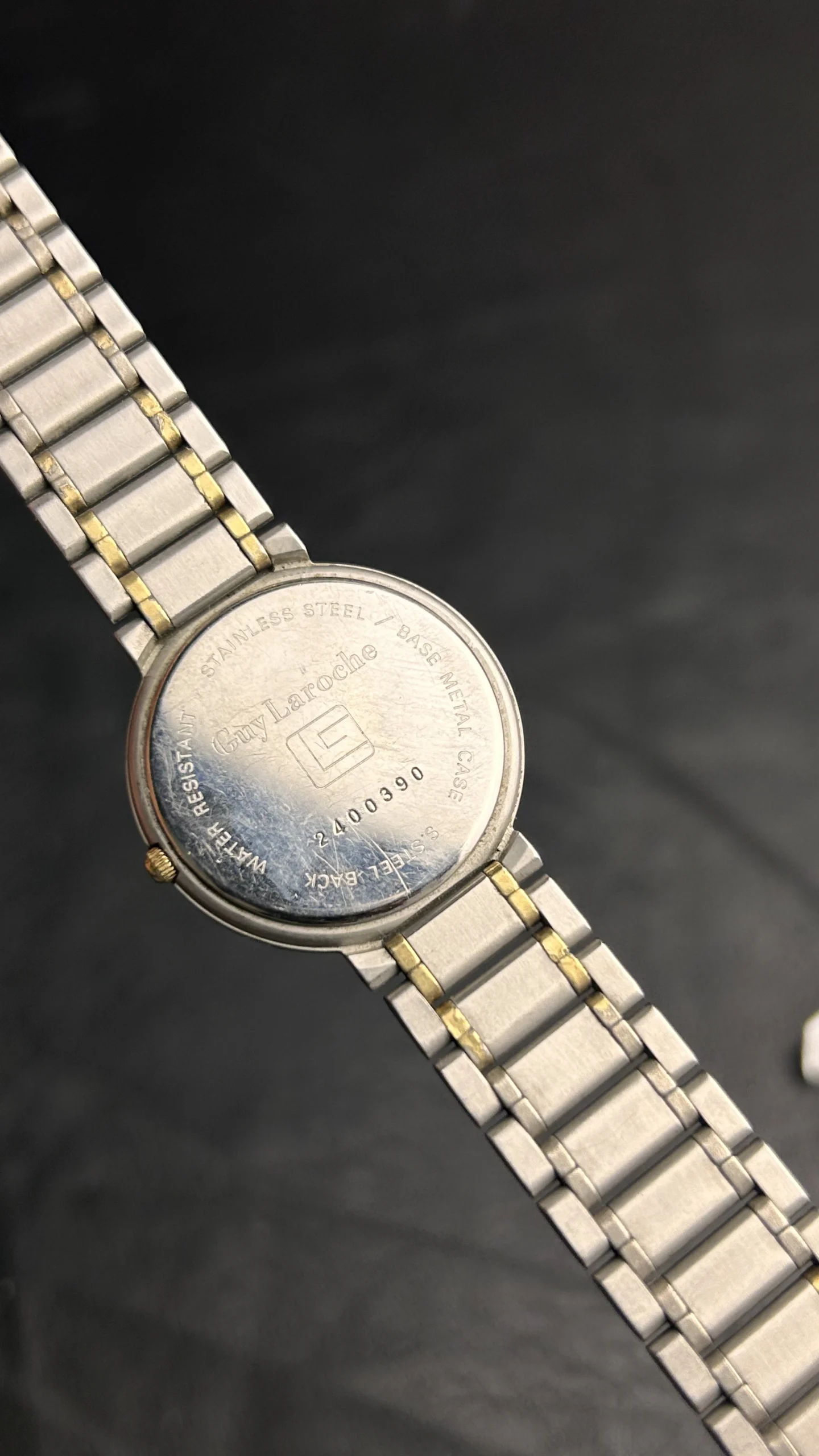 Vintage Guy Laroche Swiss Quartz Watch Two-Tone Roman Numeral Date Dress Watch - Image 3