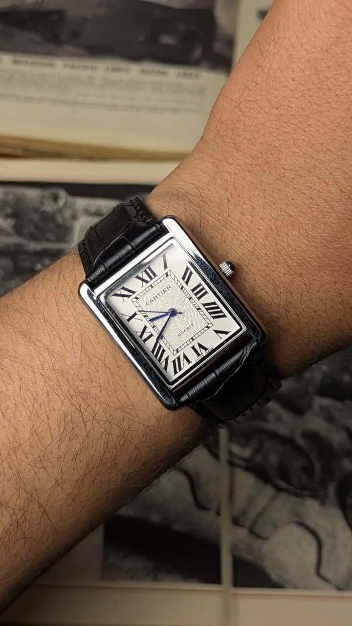 Cartier Watch on Wrist 32mm Leather Strap