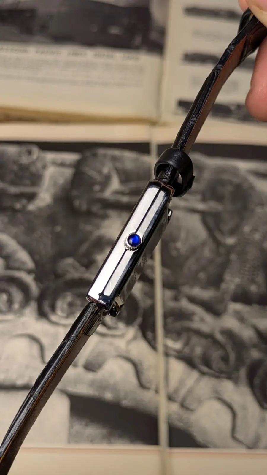 Cartier Watch Side View Blue Crown